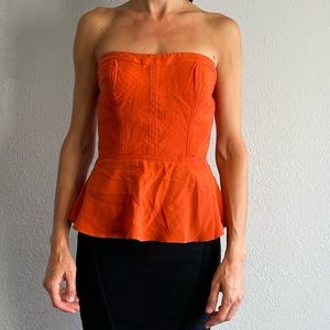 Bebe XS Corset Silk Pelpum Top XS Nwt Y2K